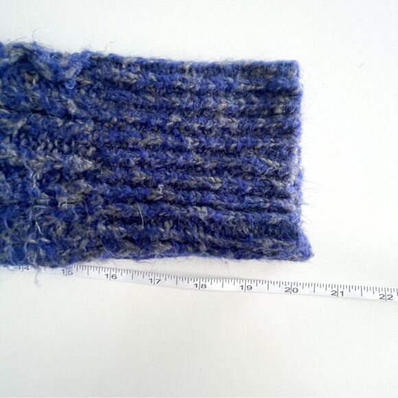 BB Dakota Cable Knit Chunky Sweater Blue Gray Diagonal Zipper Women's M Acrylic - Picture 8 of 12